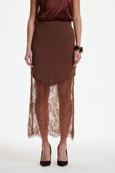 Bess Lace Silky Maxi Skirt