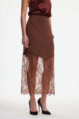 Bess Lace Silky Maxi Skirt