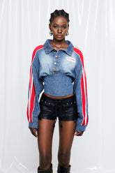 Edelgard Stripe Corset Denim Top