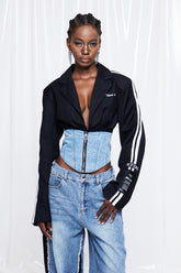 Edelgard Stripe Deconstruct Denim Top