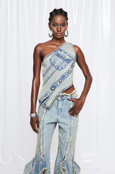 Fridrich Asymmetric Denim Top