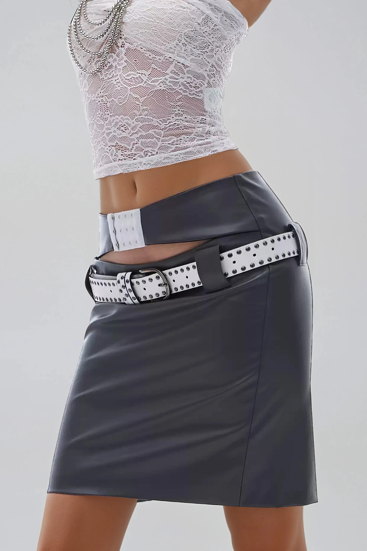 Henriette Cutout Belt Mini Skirt