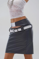 Henriette Cutout Belt Mini Skirt