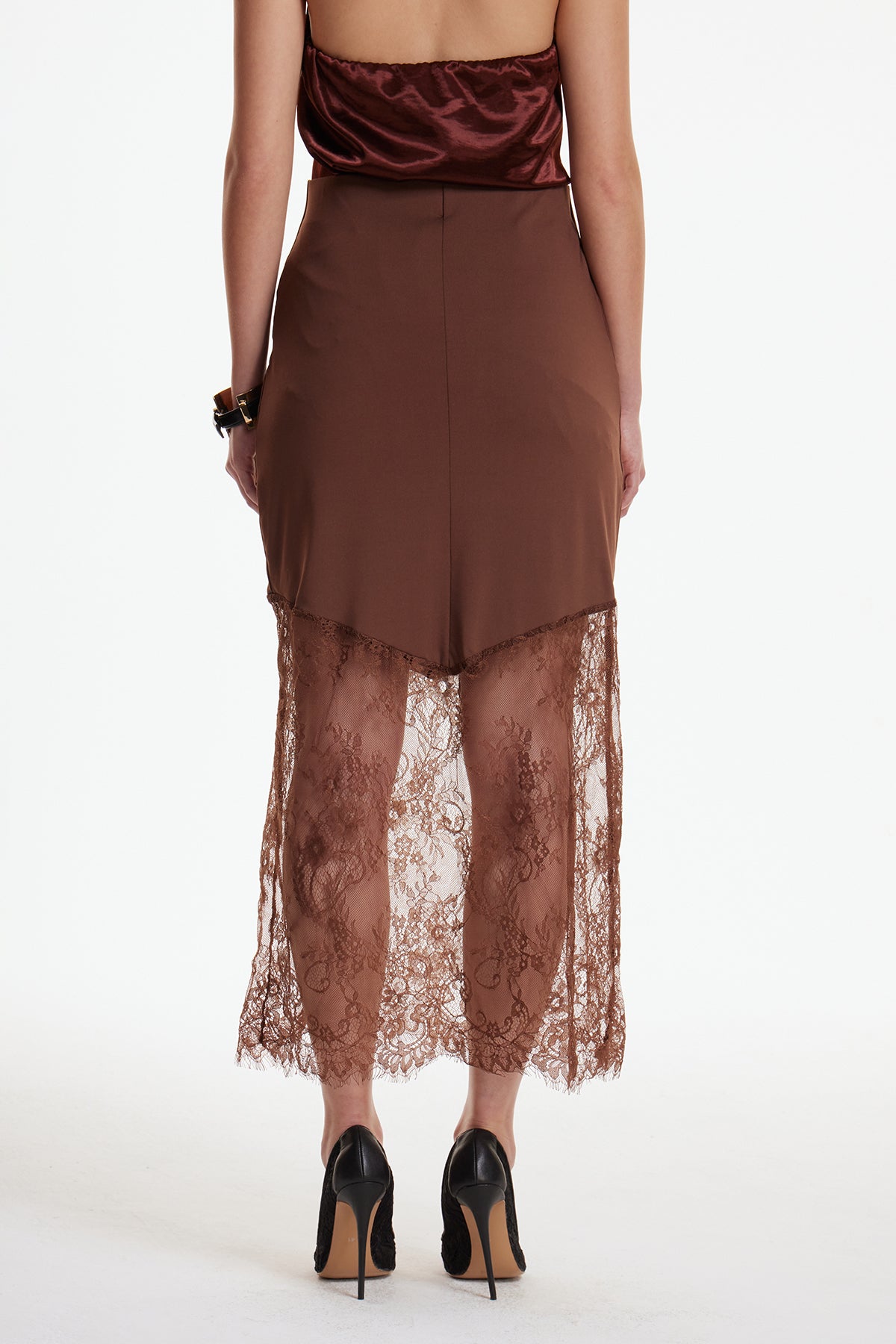 Bess Lace Silky Maxi Skirt